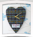 Harris Tweed Heart Clock